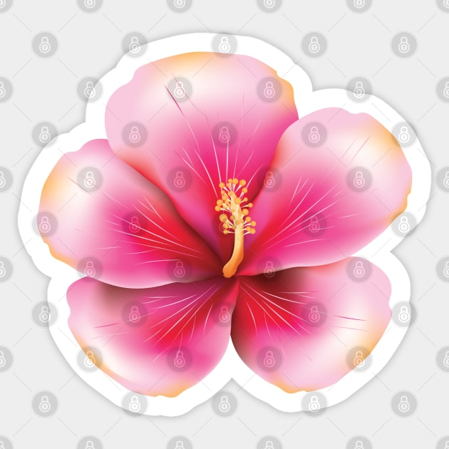 Pink hibiscus Sticker by AnnArtshock